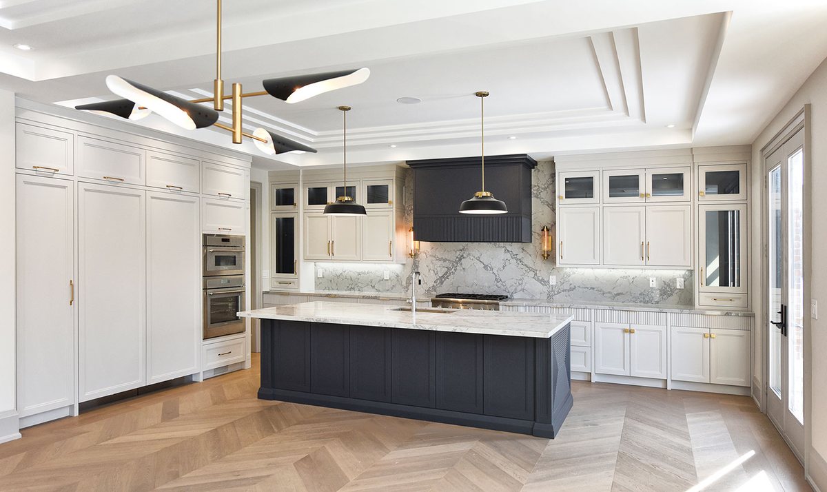 Luxeme kitchen with herringbone floor